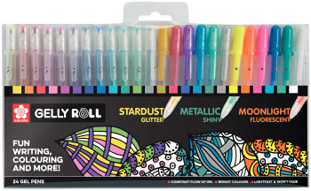 Sakura Gelly Roll Metallic Gel Pens - Assorted Colours (Pack of 24)