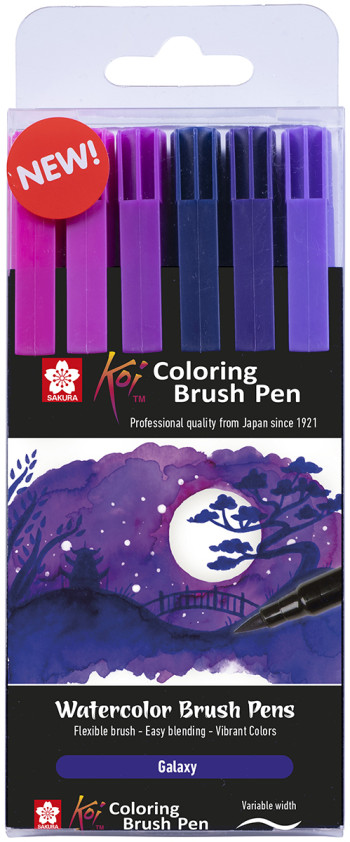 Sakura Koi Coloring Brush Pen Set - Galaxy - Pack of 6