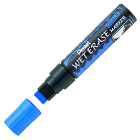Pentel Jumbo Wet Erase Chalk Markers - Blue (Wallet of 4)