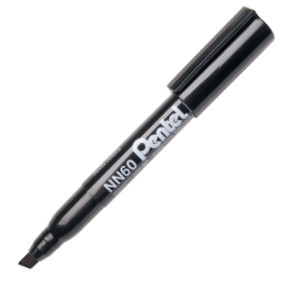 Pentel NN60 Permanent Marker - Chisel Tip - Black