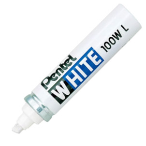 Pentel X100WL Permanent Marker - Broad Chisel Tip - White