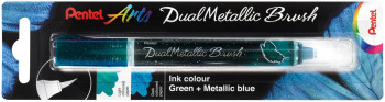 Pentel Arts Dual Brush Pen - Metallic Blue & Green