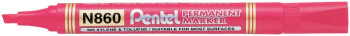 Pentel N860 Permanent Marker - Chisel Tip - Red