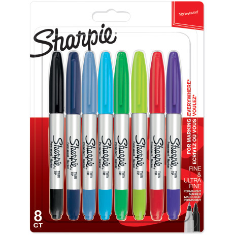 Sharpie Twin Tip Marker Pens - Assorted Colours (Blister of 8)