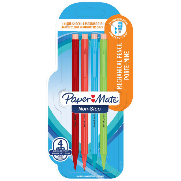 Papermate Sharpwriter Mechanical Pencil - 0.7mm - Assorted Neon Colours (Blister of 4)