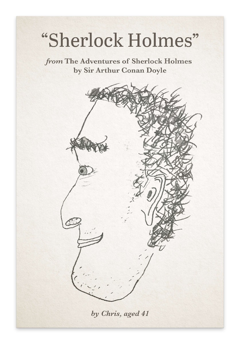 sherlock holmes book description drawing