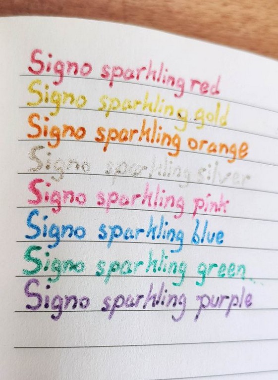 Signo Sparkling Writing Samples